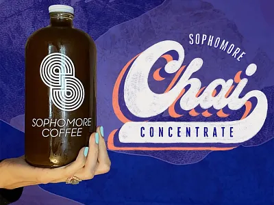 Sophmore Coffee chai coffee hand lettering lettering script