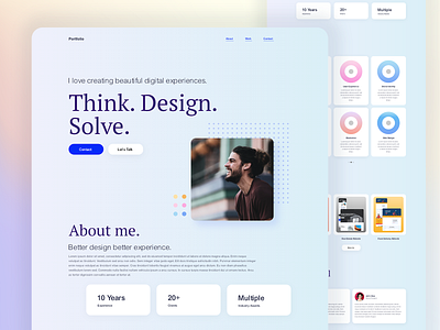 Portfolio Website Landing Page Design adobe xd best shot dribbble best shot elementor elementor templates portfolio portfolio design portfolio website trending design trending ui ui ui design user experience user interface design web design website concept