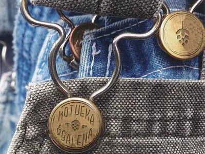 Button Designs - Motueka & Galena adobe illustrator apparel apparel graphics brand identity branding branding design button clothes design denim brand design dungarees graphic design hops hospitality line drawing workwear