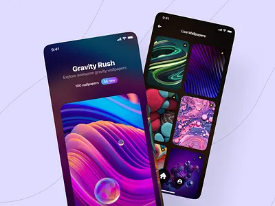 Wallpapers App Concept app black clean mobile ui wallpapers