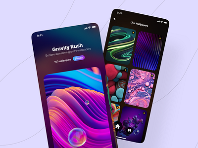 Wallpapers App Concept app black clean mobile ui wallpapers