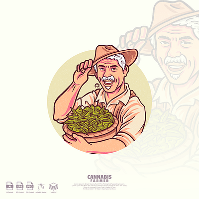Cannabis farmer brand branding cannabis designs esports farmer farming fire flame games illustration logo sports vector
