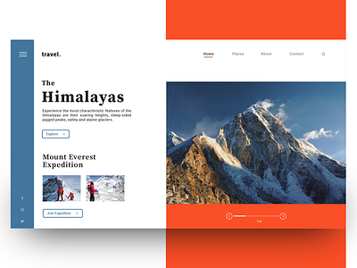 The Himalayas app app design appdesigner design himalayas landingpage mountains snow uidesign uiux ux uxdesign webdesign