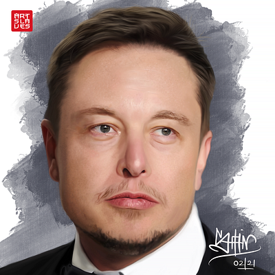 Elon Musk artslaves design digitalart drawing elonmusk graphic hyperrealism illustration illustrations jonathansophie realism realistart