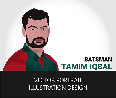 Portrait Vector Illustration of Bangladesh Cricketer Tamim Iqbal abstract alfaysal360 background cricket cricketer vector game illustration man portrait portrait art portrait illustration tattoo team vector vector illustration