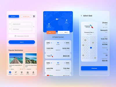 Flight Tracker Glassmorphism App app design drive figma flight app flight booking free download glass ui glassmorphism illustrator mobile ui plane screen ticket tour tracker app ui ux vector web