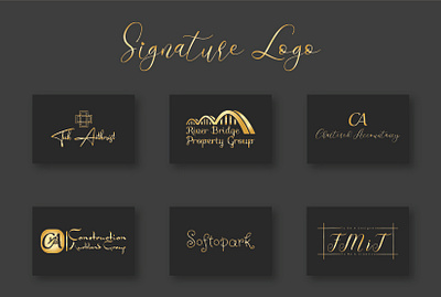 Signature logo 3 branding design graphic design icon logo logo design minimal signature font signature logo typography