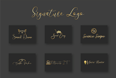 Signature logo 2 branding design graphic design icon logo logo design minimal signature font signature logo typography