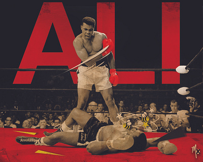 The Greatest art black history boxing illustration poster the greatest
