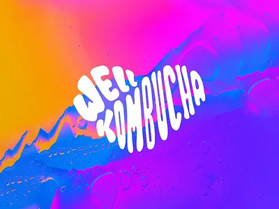 Well Kombucha Logo branding design heart hippie illustration kombucha lettering logo love psychedelic puebla tea vector