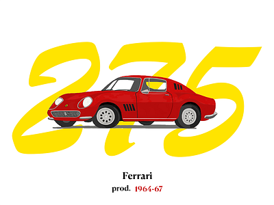 Ferrari 275 GTB drawing illustration