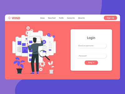 Login Page Design adobe illustration artwork creative design illustration illustration art trendy vectorart website design