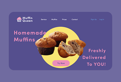 daily UI landing page - muffin delivery service branding dailyui ecommerce landingpage minimal muffin ui