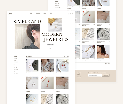 Jewelry Website Design - Landing Page ecommerce ecommerce design jewelry jewelry website minimalist simple simple clean interface web design