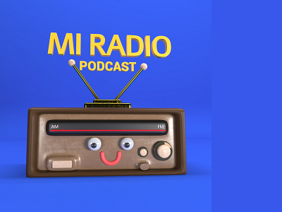 mi radio podcast 3d 3d art 3d artist c4d cinema4d corona render corona renderer design illustration ilustración