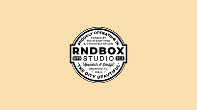 RNDBOX - Badge Design *RIP* akyros badge design badge logo branding design designer logo freelance design graphic design icon logo typography vector