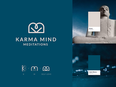 Karma Mind brand identity calm calming design icon logo logo design logodesign logotype mediation app meditation simple logo symbol vector zen