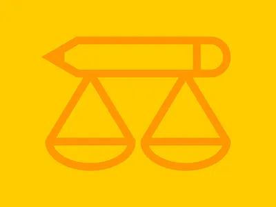 Balance balance bascule ethic icon logo motion graphics pencil vector graphics