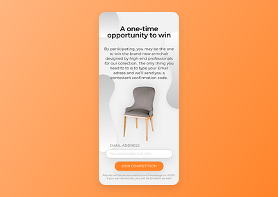 Daily UI #097 - Giveaway 096 competition dailyui dailyuichallenge email furniture giveaway reward subscribe