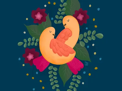 Sleepy Birds animated art birdart covidart design digital painting doodle illustration indian art ipadproart procreate quarantine stayathome vector wallpaper