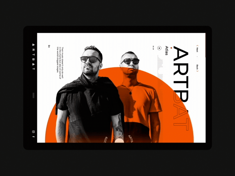 ARTBAT aftereffects animation animation design desctop dj fade gif homepage interaction interface music screen slider ui video website