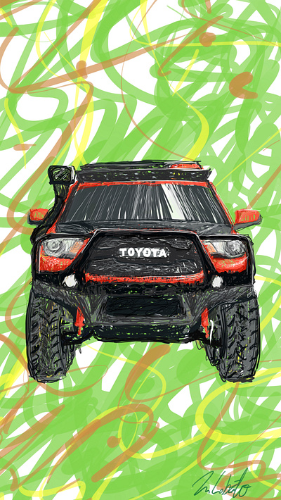 Toyota offroad Land Crusier artwork illustration vehicle