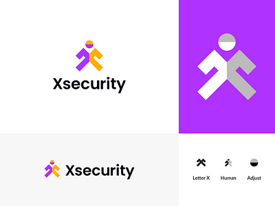 Xsecurity Logo Design brand identity branding colorful concept creative human illustration key letterx lock man mark minimal safe safety security security logo simple smart lock trending