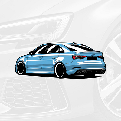 Audi RS3 Sedan art artwork audi car design drawing graphicdesign illustration logo logotype vector