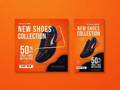 Instagram Post-story Sale Shoe Offre animation artwork creative design discount facebook ad flash sale shoes social media super sale