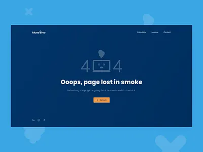 404 error state screen - Daily UI 008 404 error page 404 page blue clean ui cta button daily 100 challenge dailyui dailyuichallenge error page iconography illustration ooops page not found ux website website design