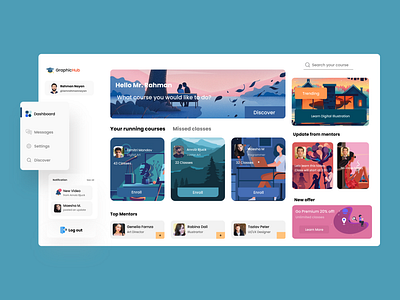 Graphic Design Learning Web UI bangladesh chittagong clean ui dashboad dashboard design dashboard ui education education app education landing page education website graphicdesign illustraion illustration landing page landing page ui minimalistic ui design uidesign uiux