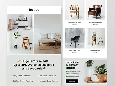 Exclusive Furniture Sale Email Template agency app branding design ecommercedesign emailblast emaildesign emailtemplate furnituresale graphic design illustration landing landingpage logo minimal moderndesign newslatter popular shopify typography