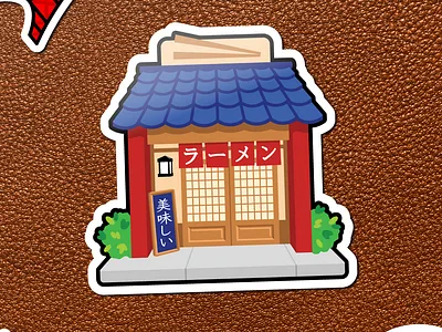 Ramen Shop Sticker kawaii luggage popart ramen sticker travel