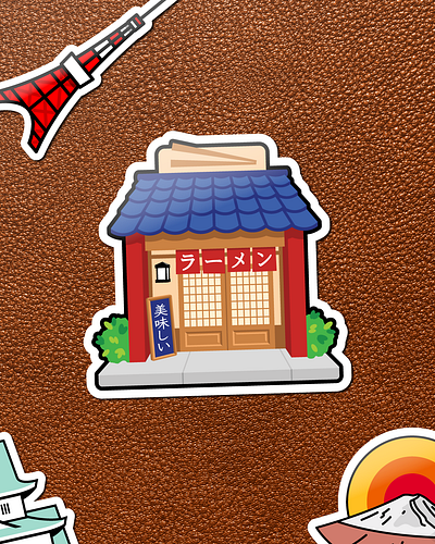 Ramen Shop Sticker kawaii luggage popart ramen sticker travel