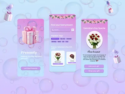 Gift Recommendation Mobile App app design mobile app ui