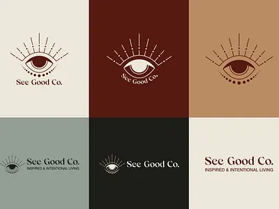 Elegant boho eye logo design, home decor branding, home styling boho brand design brand identity branding esoteric eye graphic design logo logo suite logomark minimalist symbol variations