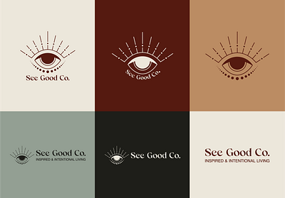 Elegant boho eye logo design, home decor branding, home styling boho brand design brand identity branding esoteric eye graphic design logo logo suite logomark minimalist symbol variations