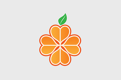 Orange Clover clover logo orange logo simple logo