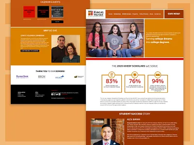Web Design for KHEDF blocks cubes grid nonprofit scholarships web design