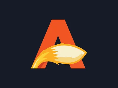 A fox tail awesome logo creative designs flat logo fox fox logo fox tail letter a lettermark logo ideas logo inspiration modern logo orange orange logo simple logo vector illustration vectorart