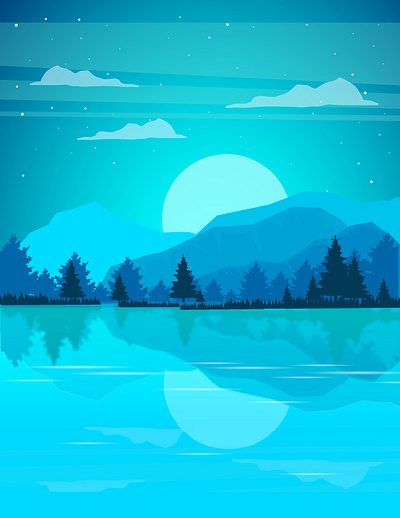 blue landscape