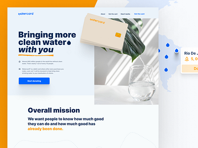 Watercard® Landing Page card donate home page landing page pay ui ux watercard web web design website website design