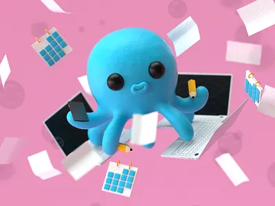 Workin' 3d c4d character marketing modeling ocean octane octopus