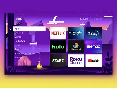 Roku Wallpaper Concept camping illustration nature streaming tv wallpaper
