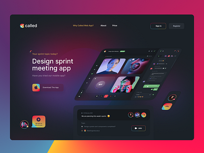 Called Website app branding call call to action chat chat app confetti creative design meeting people sprint ui uidesign uiux ux video app web design webdesign