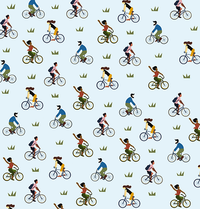 Bike Pattern bike branding design diversity exercise flat illustration nature outdoor pattern photoshop procreate surfacedesign