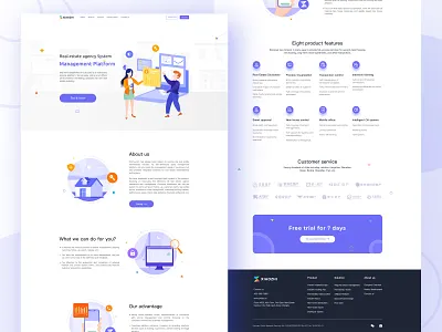 Real estate management company official website branding design illustration typography ui vector web website