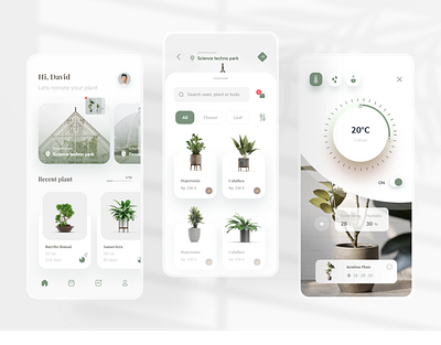 Remote Planting App Exploration 360 app app design application application design camera clean control detail page faldi ios iot minimal mobile plant remote control smarthome technology ui ux