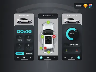 Tesla UI Exploration car app car booking car rental app dark app dark ui tesla tesla app