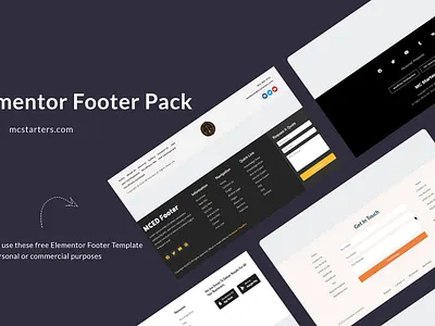 Download Free Elementor Footer Templates branding design elementor templates free elementor templates illustration logo mcstarters templates typography web website wordpress wordpress theme